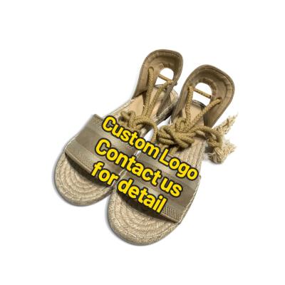 China Fashion Trend High Quality Women Beach Hemp Rope Slips Cheap Retro Open-toed Flat Casual Sandals All-match Flat Women Slippers for sale