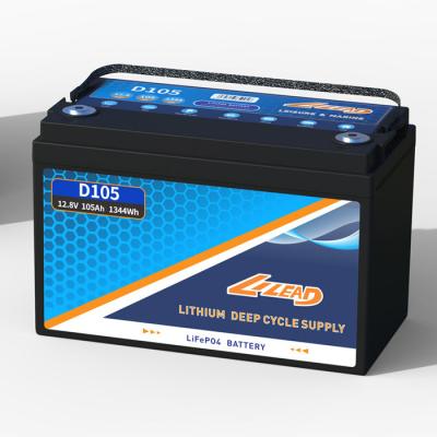 China Lithium-Ion Battery Deep Cycles 12v LILEAD D105 12V Lithium-Eisen-Phosphatbatterie zu verkaufen