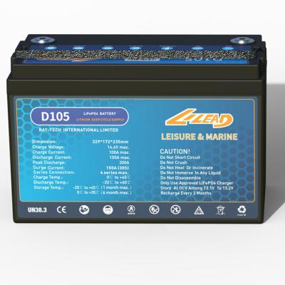 China batería de litio de Ion Boat Battery Lifepo 4 Motorhome del litio de 105ah 12v en venta