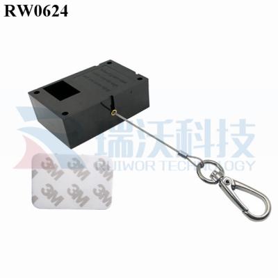 China ABS RUIWOR RW0624 Plastic Cuboid Spring Cable Rope Retractor Plus Stop Function and Main Hook Wire Rope End as Tied Mechanism for sale