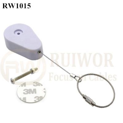 China ABS RUIWOR RW1015 Plastic Drop Shaped Retractable Steel Cable Rope Retractor Plus Size Customizable Wire Rope Ring Catch for sale