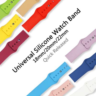 China Replacement band Wrist Strap Silicone Watch Band Strap Pin and Tuck Closure Rubber Universal Pure Color Replacement Band Custom Logo Accept Sport for sale