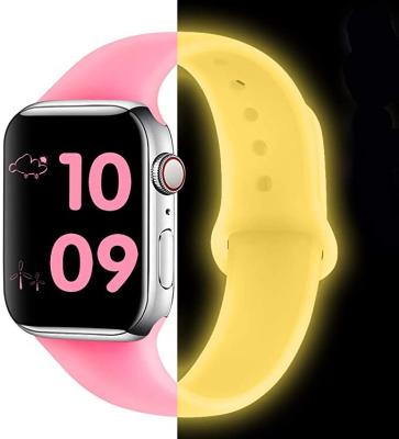 China Wearable HMJ Glow in Dark Luminous Silicone Watch Strap Replacement Band For iWatch Apple Watch Band Glow for sale