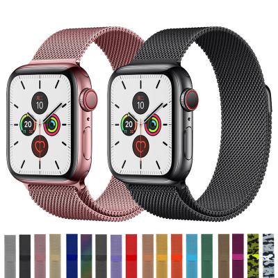 China Stainless steel Stainless Steel Mesh Milanese Loop Replacement Straps for IWatch Series 7 6 5 4 3 2 1 se apple watch band stainless steel for sale