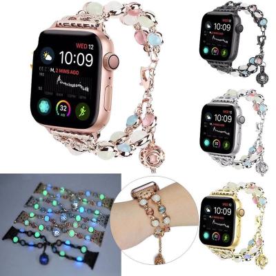 China Not Specified Metal Night Luminous Pearl Bracelet Band For Apple Watch for sale