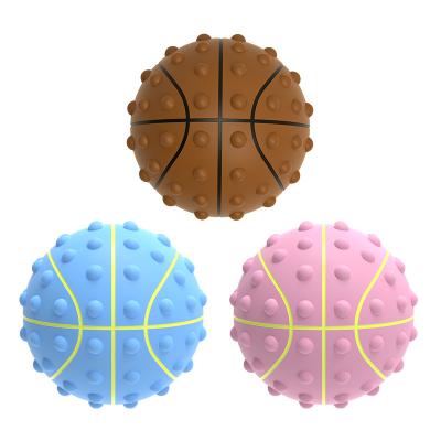 China 3D MODEL 2022 Factory Direct Sale Amazon Hot High Quality Colorful Push Bubble Sensory Silicone Soft Pop Finger Fidget Basketball Kid Toy for sale