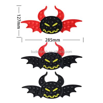 China Educational Toy Wholesale Best Children'S Decompression Halloween Fidget Toy Silicone Bubble Push Popping Black Bat Demon Pops Fidget Juguete for sale