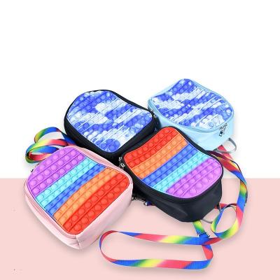 China School bag HMJ wholesale amazon popular kids children push bubble popper sensory book school bag pop fidget backpack for sale