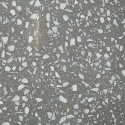 China Manufacturer High Quality Modern Light Gray Terrazzo With Artificial Stone Stain White Office Floor Tile 2002 Test for sale