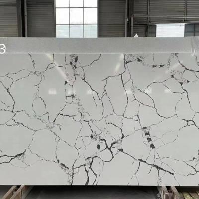 China High Resistant To Acidic Brand New White Artificial Quartz Stone Calacatta White Quartz Slabs For Vanity Top for sale