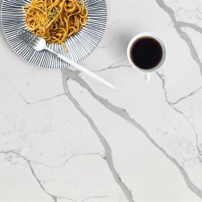 China High Resistant Calacatta 05 Acid White Quartz Stone Quartz Slabs For Countertops And Vanity for sale