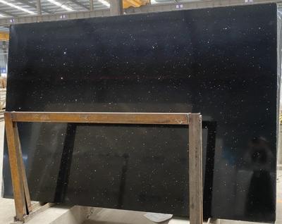 China Modern Black Engineer Stone Galaxy Style Marble Slab Countertop Engineered Stone for sale