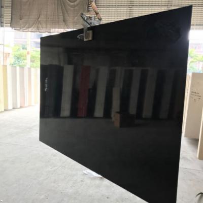 China Modern Pure Black Engineer Stone Marble Slab Countertop For Projects for sale