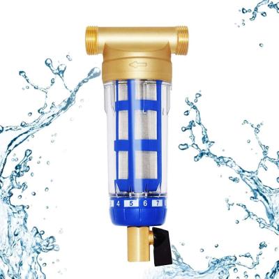 China Outdoor Spin Down Reusable 40 Micron Home Water Filter Whole System Compact Spin Whole Softener for sale