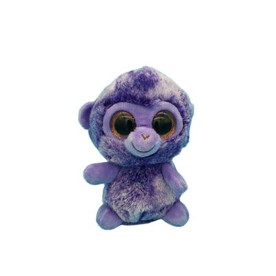 China RTS plush ready to ship cute little monkey big eyes stuffed purple toy monkey plush toy for sale