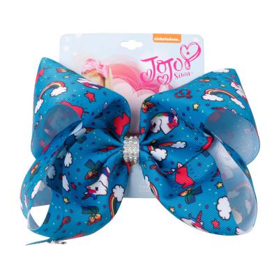 China Wholesale fabric jojo siwa hair bow knots floral print hair bow clip for sale