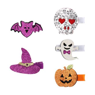 China Hair Accessories Lovely Funny Cute Children Halloween Glitter Cartoon Festival Barrettes Hairpin For Baby Kids Infant Toddlers Hair Clips for sale