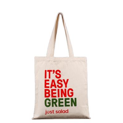 Cina Eco-friendly Custom Printed Canvas Tote Bag 100% Natural Cotton Tote Bag Single Shopping Bag in vendita