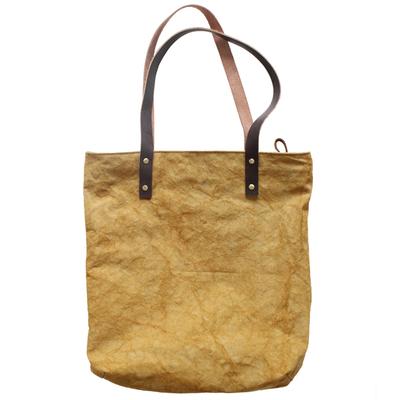 China Reusable Breathable Recyclable Paper Waterproof Handled Tyvek Kraft Paper Tote Bag Handle Bag Shopping Bags zu verkaufen