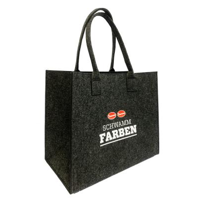 China Fashion Promotional Custom Logo Eco - Friendly Felt Women Shopping Tote Bag for sale