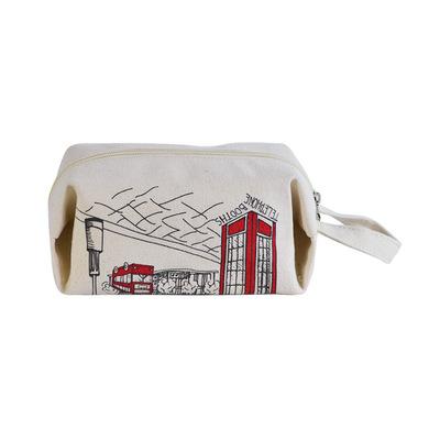 중국 Reusable Cheap Custom Cotton Canvas Zipper Pouch Advertising Cheap Canvas Cosmetic Bag 판매용