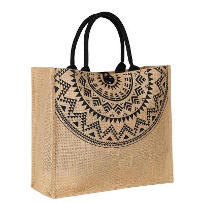 China Wholesale Factory Direct Promotional Natural Handled Jute Sack With Your Own Logo for sale