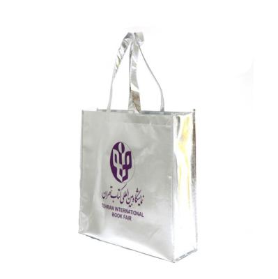 Chine 100% eco-friendly fashionable custom made shopping bags pp laminated silver metallic non woven bag à vendre