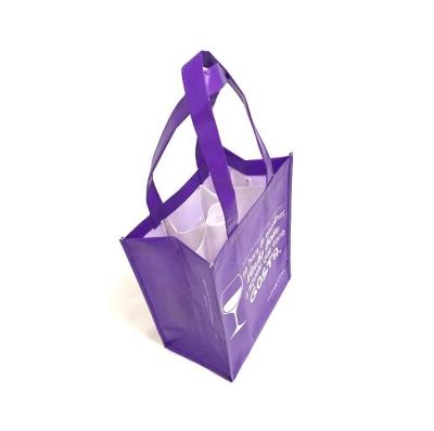 China 6 Bottles Eco Logo Custom Grocery Packaging Eco-Friendly Shopping Reusable Nonwoven Wine Bag à venda