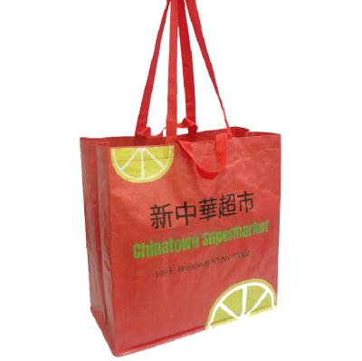 Κίνα Promotional Reclycled Fashion Extra Large Laminated PP Woven Shopping Bag With Double Strap Handle προς πώληση