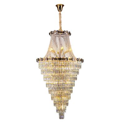 China Modern Luxury Hotel Living Room Crystal Hanging Light LED Crystal Chandelier Led Crystal Chandelier Large Lamp Pendant Lights for sale