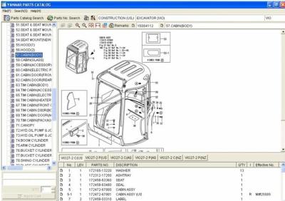 China Auto Diagnostics Software Yanmar Spare Parts Catalog epc 2009 For Crawler Excavators for sale