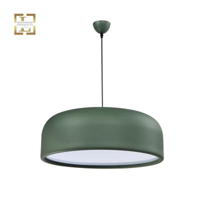 China Modern green home decor decorative lampbody pendant light fixture iron base E26 iron base chandelier for residential cafe for sale