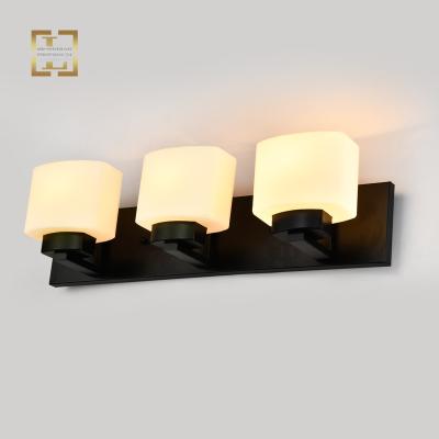 China Hotel Room E26 Modern Wall Sconce Light 3 Wall Lamps Modern Indoor Vanity Lights Indoor Vanity Lights With Glass Shades for sale