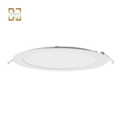 China Modern Ultra Slim Down Light Round Recessed Dimmable Plastic Ceiling Pot Light Body Panel Lights For Home Office Bedroom for sale