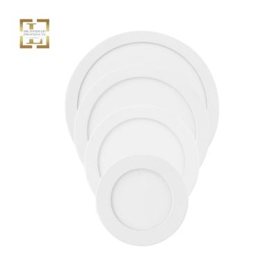 China Modern Commercial Office Round Ceiling Surface Acrylic Indoor Mount Led Light Potlights Plastic Body Panel Light For Passage for sale