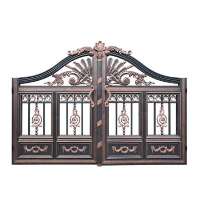 China Modern Modern Wrought Iron Gate Designs Powder Coated Gate Cost Aluminum Metal Fencing Gates for sale