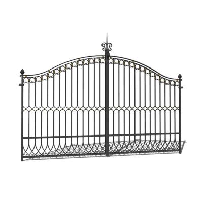 China Modern Decorative High End Residential Door Wrought Iron Base Track High End Residential Design for sale