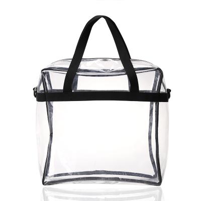 China 100% 100% Eco-Friendly Wholesale Custom Logos Eco-Friendly Recycled Clear PVC Travel Beach Tote Shopping Bag for sale