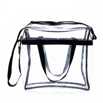 China 100% 100% Waterproof Lightweight Transparent Eco-Friendly Tote Bag Cross Body Shoulder Bag Gyms See Clear Tote Bag for sale