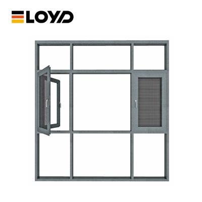 China Slimline Soundproof Aluminium Glazed Window Double Layer Hollowed Glass for sale