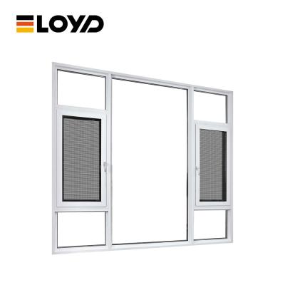 China Apartment Hotel Double Glazed Tempered Glass Casement Windows With Screen Replacement for sale