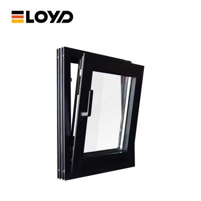 China Black Aluminium Tilt And Turn Window Slimline Sound Insulation OEM for sale