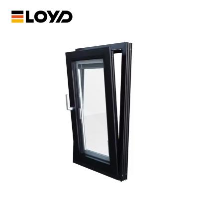 China Custom Made Black Aluminum Hurricane Windows Tilt Turn Powdercoated for sale