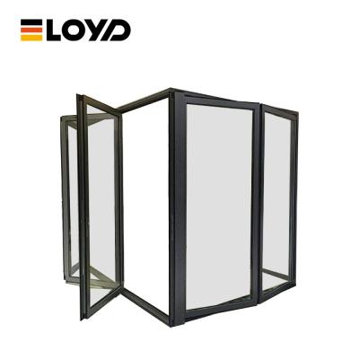 China High Quality Windproof Thermal Break Double Glazed Aluminum Folding Patio Glass Doors for sale