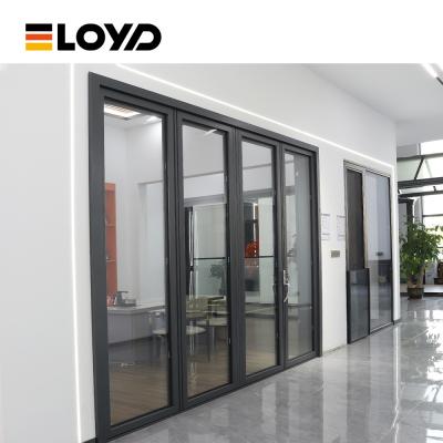 China Commercial Applications Hurricane Proof Aluminum Folding Patio Glass Doors For Houses Interior for sale