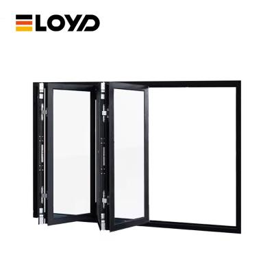 China Slimline Aluminium Frame Glass Folding Patio Doors Outdoor Accordion Doors Insulated for sale