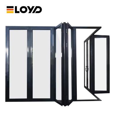 China Stackable Sliding Folding Patio Doors Aluminium Frame 80x72 Double Pane for sale