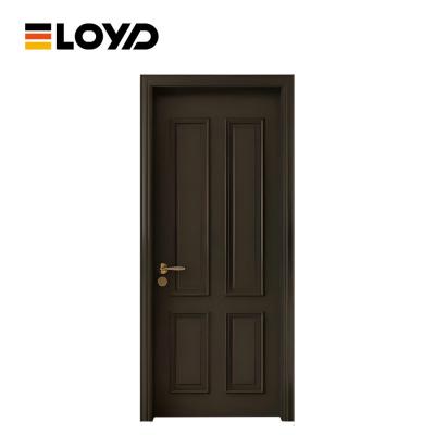 China Custom Waterproof Glass French Doors Wood Finish Aluminium For House for sale