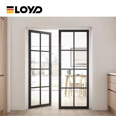 China Customized Size Wrought Iron Doors And Window Glass Fixed French Door for sale