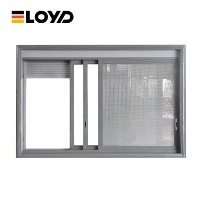 China Soundproof Anthracite Grey Aluminium Windows Sliding Glass for Office for sale